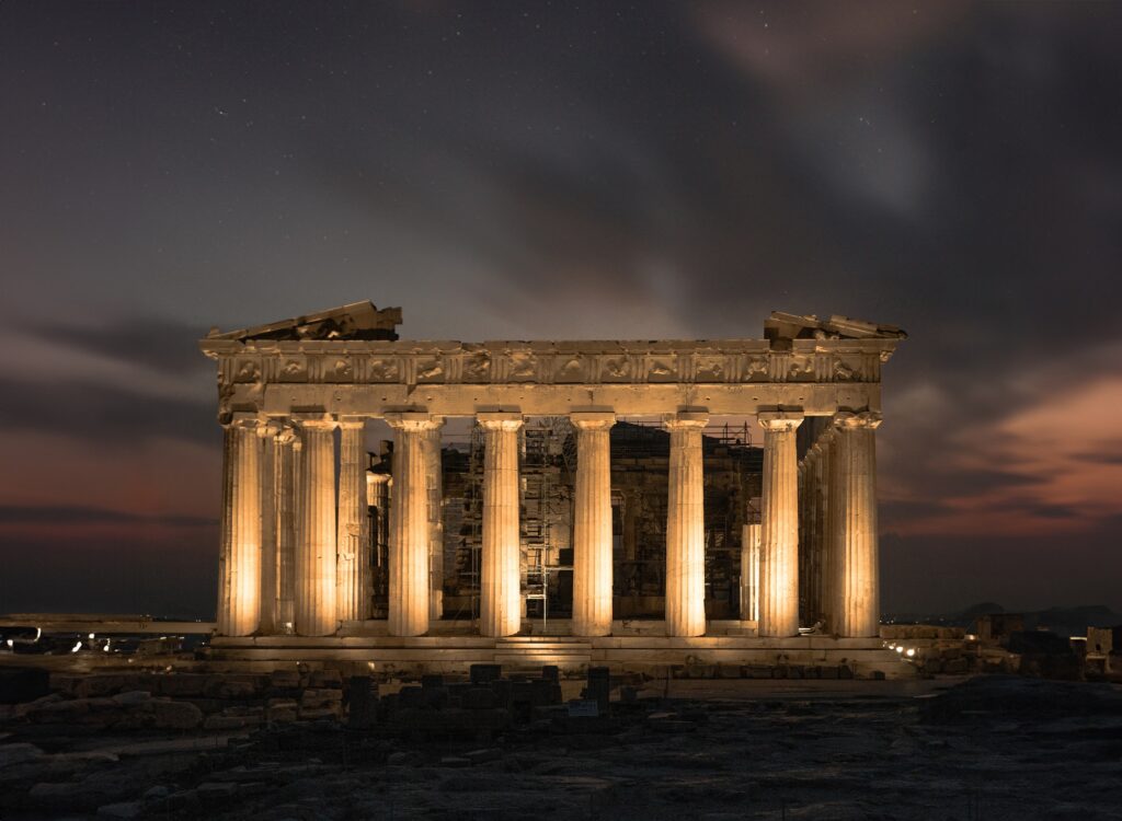 Νυχτερινή άποψη του Παρθενώνα