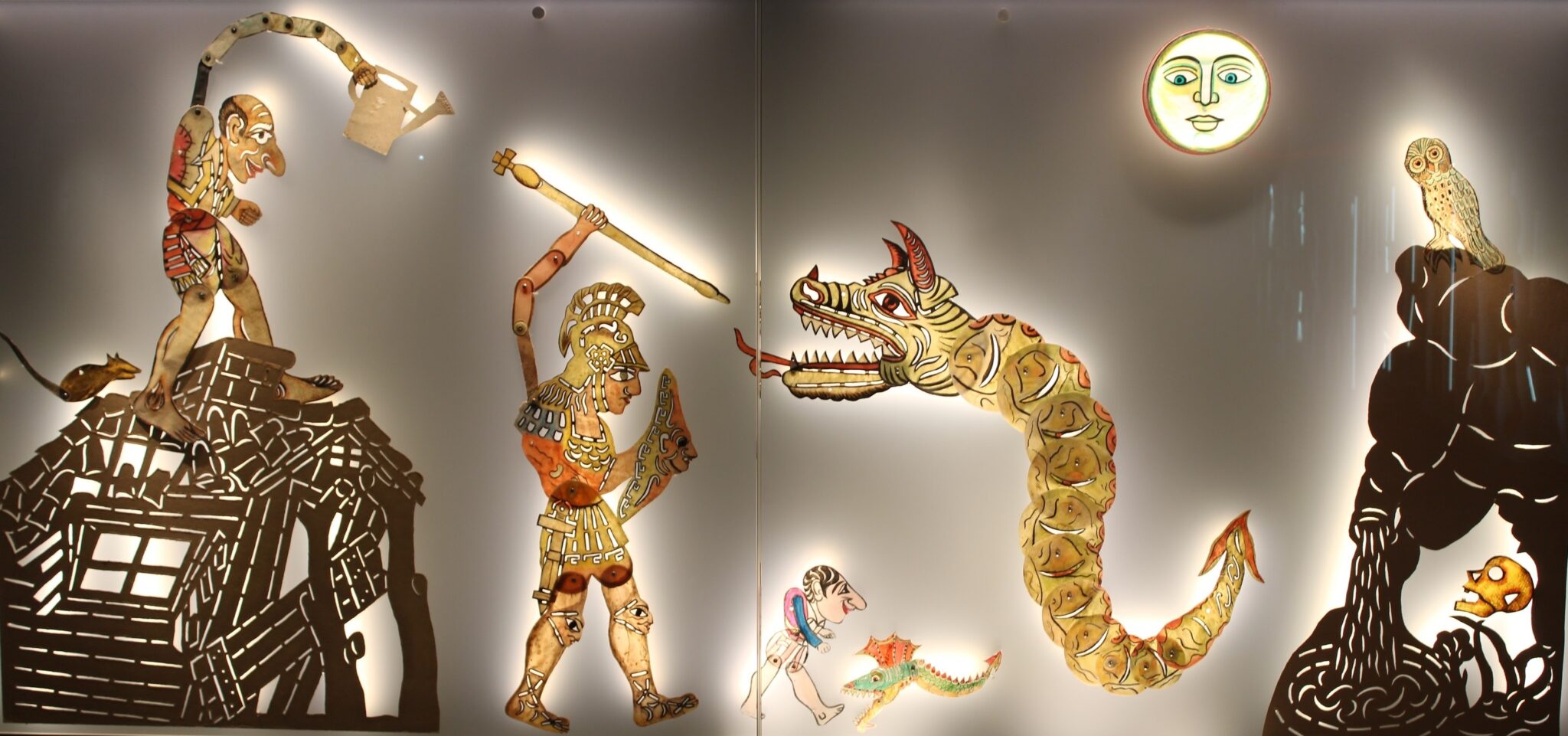 Shadow theatre puppets at the Museum of Modern Greek Culture