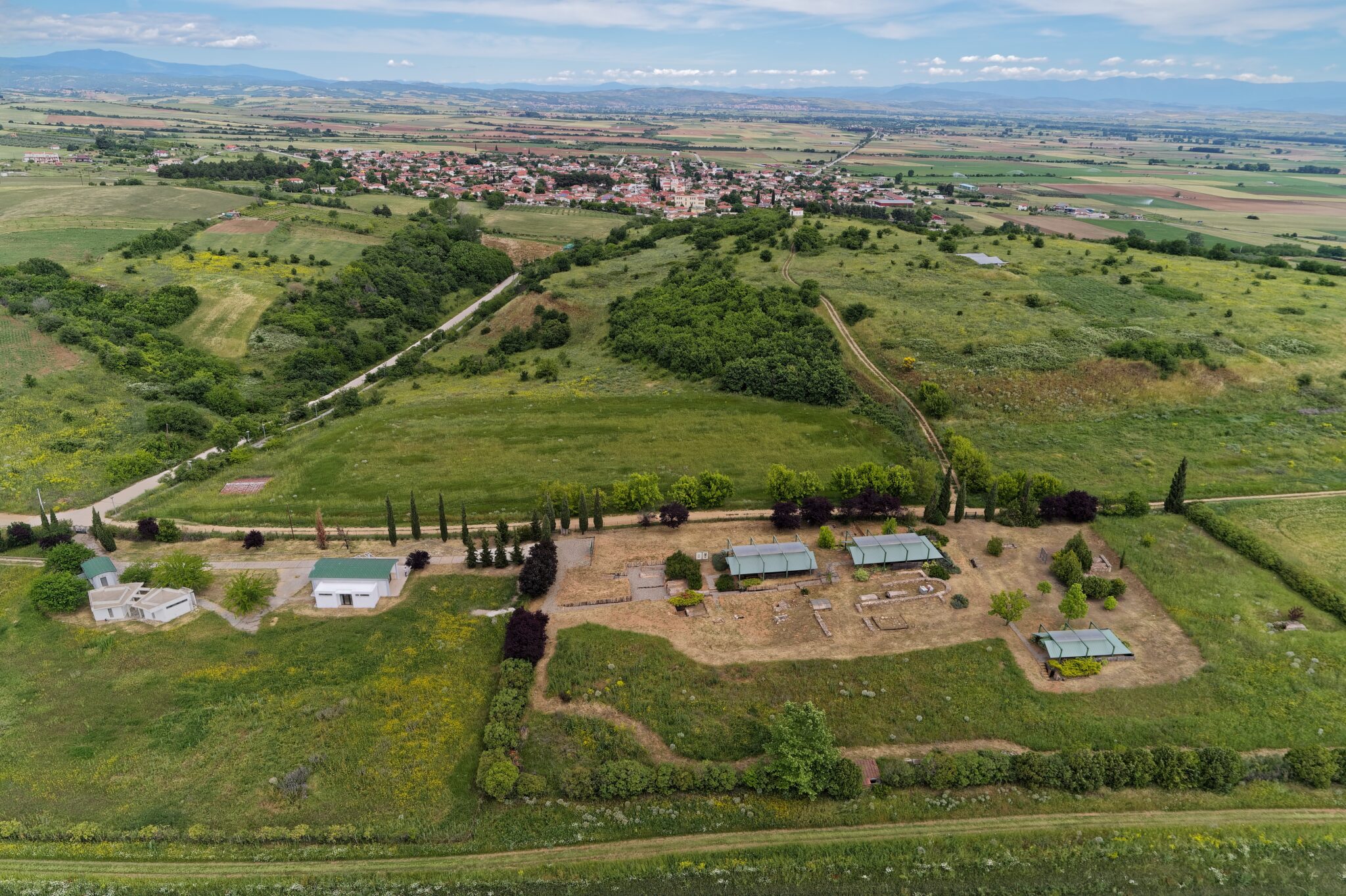 Αεροφωτογραφία του αρχαιολογικού χώρου της Ευρωπού